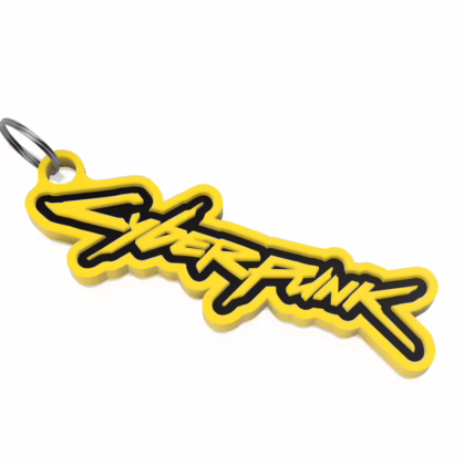 Cyberpunk Sarı-Siyah Anahtarlık